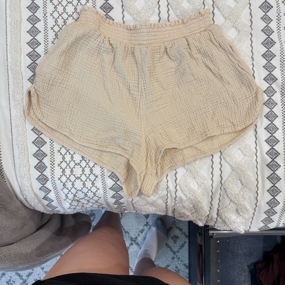 Aerie Cream Athletic Shorts